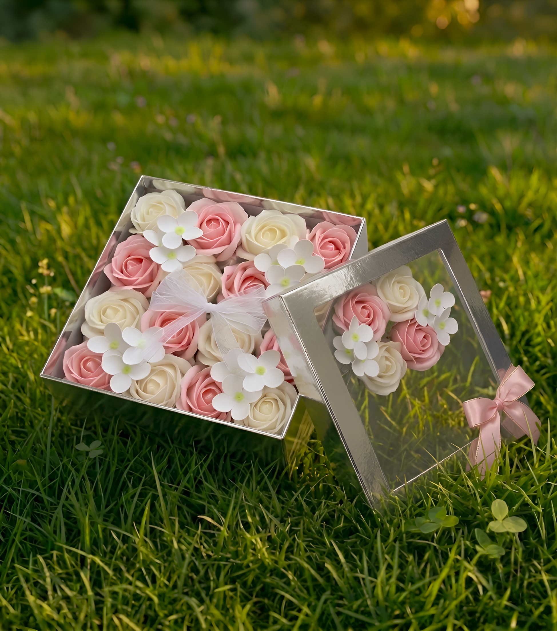 Mydlany Flower Box Prezent na Każdą Okazję