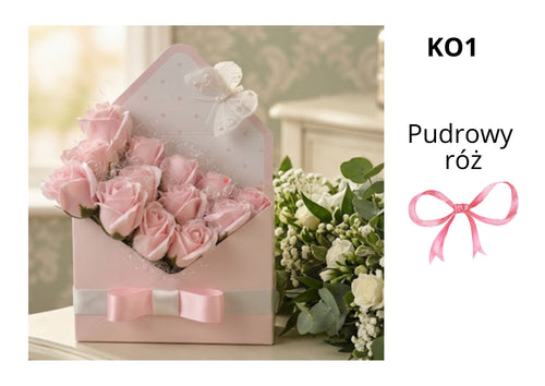 Flower Box w kopercie Kwiaty Mydlane